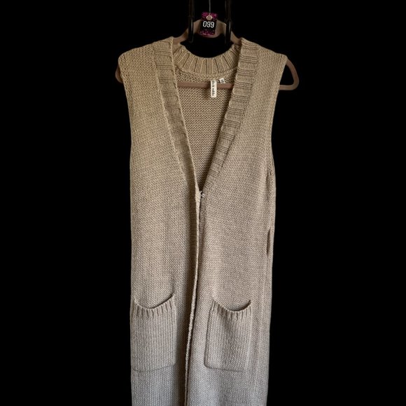 099 ROBBI & NIKKI LONG KNIT SWEATER DUSTER - NO BELT M - Picture 1 of 2